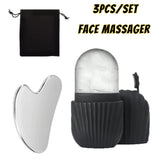 CryoGlow Ice Roller + Gua Sha Set — De-Puff & Sculpt in 5 Minutes